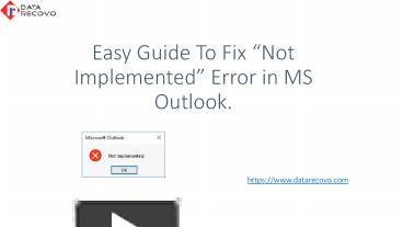 PPT – Easy Guide To Fix Not Implemented Error In MS Outlook PowerPoint ...