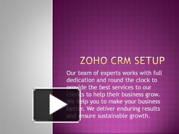 Ppt Zoho Crm Migration Service Powerpoint Presentation Free To