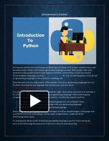 PPT – Python Programming: Operators And Decision Making Statements ...