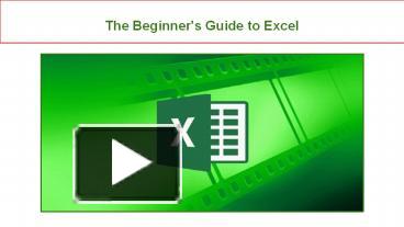 PPT – The Beginner's Guide To Excel PowerPoint Presentation | Free To ...