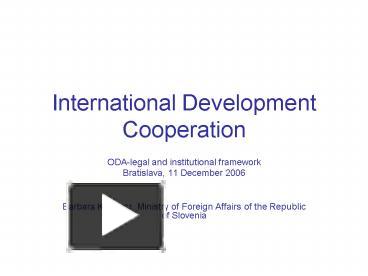 PPT – International Development Cooperation PowerPoint Presentation ...