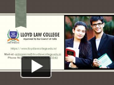 PPT – Top Law College In India | BA LLB | LLB | LLM PowerPoint ...