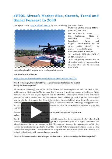 Ppt Evtol Aircraft Market Size Growth Trend And Global Forecast To