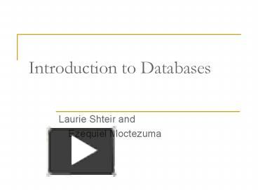 PPT – Introduction To Databases PowerPoint Presentation | Free To ...