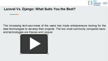 Ppt Laravel Vs Django What Suits You The Best Powerpoint Presentation Free To Download