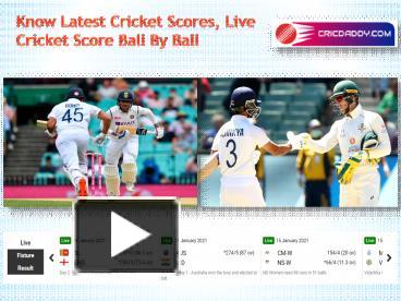 Latest cricket deals scores live