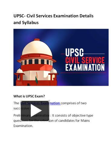 PPT – UPSC- Civil Services Examination Details And Syllabus PowerPoint ...