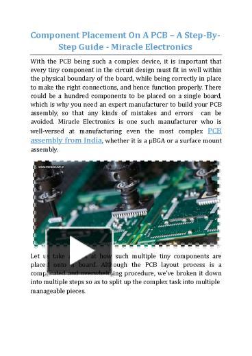 PPT Component Placement On A PCB A Step By Step Guide Miracle