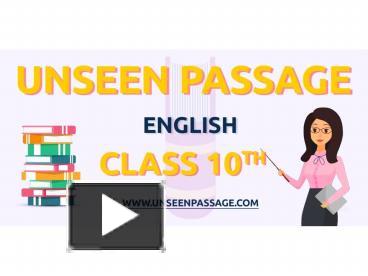 Unseen Passage For Class 10 English Unseen Comprehension Photo ...