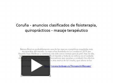 PPT Coruña anuncios clasificados de fisioterapia quiroprácticos