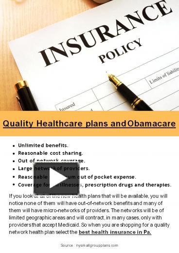 Ppt Quality Healthcare Plans And Obamacare Converted Pptx Powerpoint Presentation Free To