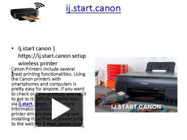 PPT Ij Start Canon Setup Wireless Printer PowerPoint Presentation