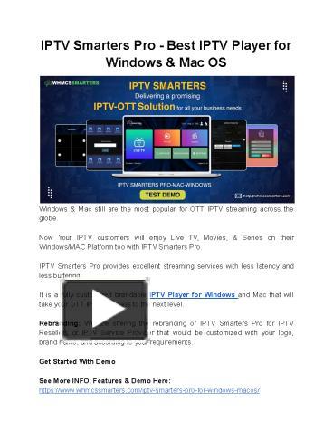 Ppt Iptv Smarters Pro Best Iptv Player For Windows Mac Os