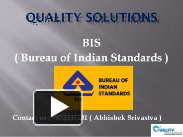 PPT – Bureau Of Indian Standards PowerPoint Presentation | Free To ...