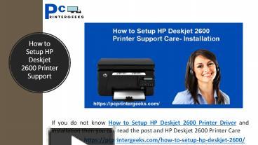 Ppt How To Setup Hp Deskjet Printer Support Care Installation