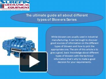 PPT – The Ultimate Guide All About Different Types Of Blowers Series ...