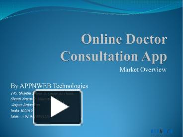 PPT Online Doctor Consultation App Doctor Appointment Booking App