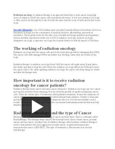 Ppt When It Comes To Radiation Oncology How Does It All Work