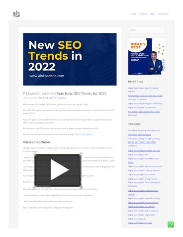 7 Lessons I Learned From New SEO Trends For 2022 | By Avisha Namdeo