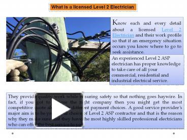 PPT – Level 2 Electrician PowerPoint Presentation | Free To Download ...