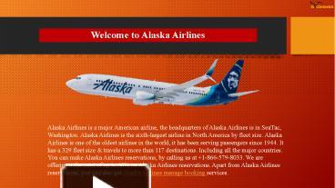 PPT – Alaska Airlines Reservations PowerPoint Presentation | Free To ...