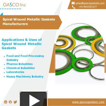 PPT – Gasket| Spiral Wound Metallic| PTFE| Expanded PTFE| Ring Joint ...