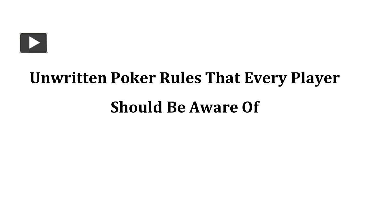 ppt-unwritten-rules-that-every-player-should-be-aware-of-powerpoint