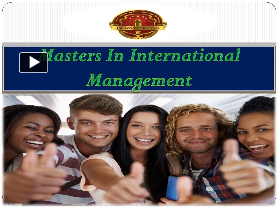 PPT – Masters In International Management PowerPoint Presentation ...