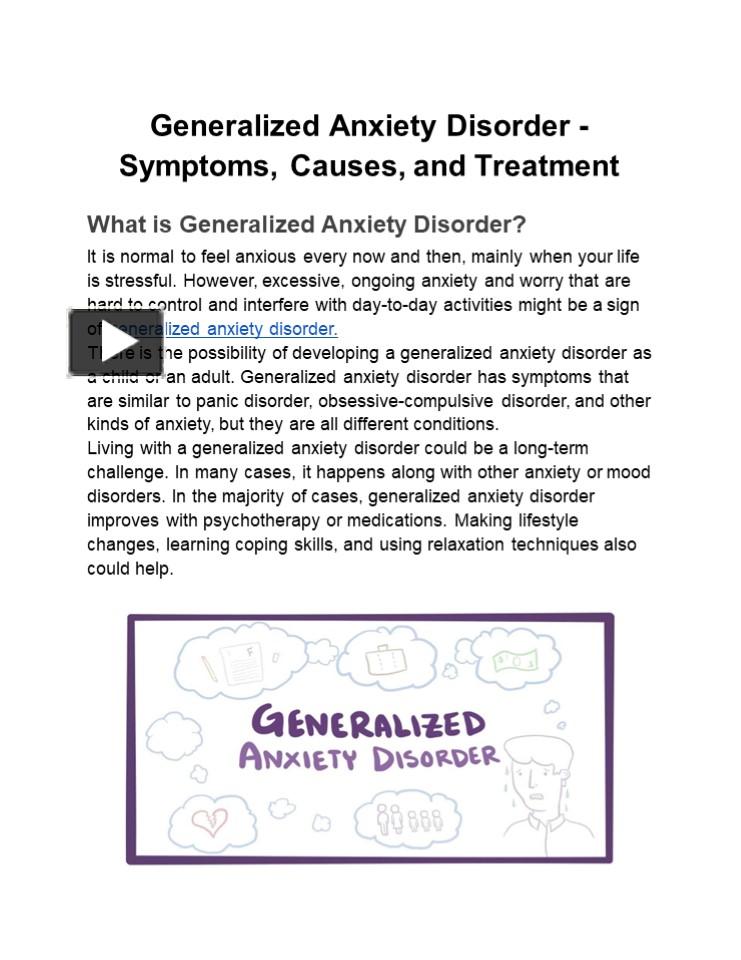 PPT – Generalized Anxiety Disorder - Symptoms, Causes, And Treatment ...