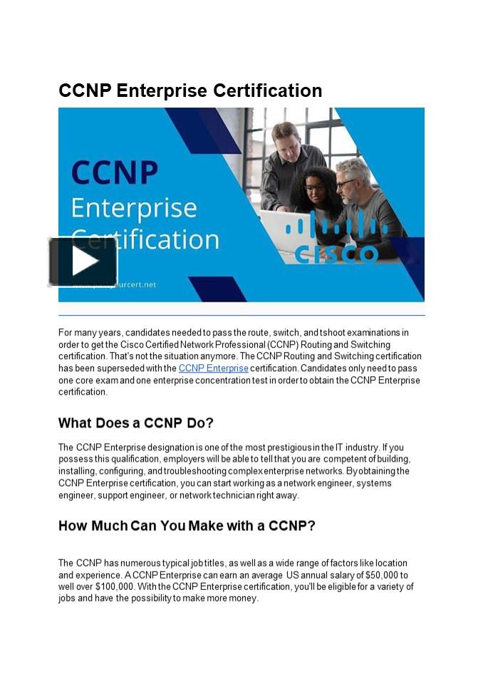 PPT – CCNP Enterprise Certification PowerPoint Presentation | Free To ...