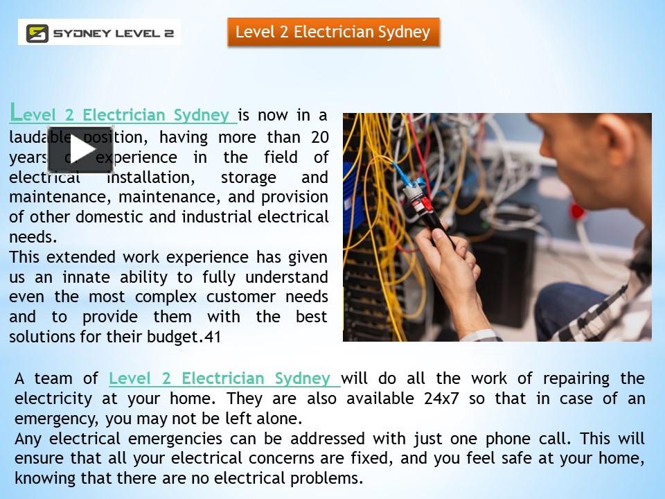 PPT – Level 2 Authorised Electrician PowerPoint Presentation | Free To ...