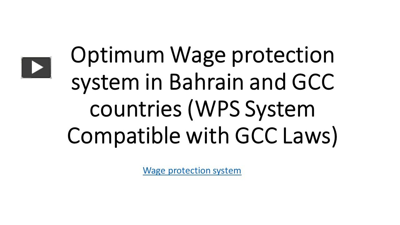 ppt-optimum-wage-protection-system-in-bahrain-and-gcc-countries