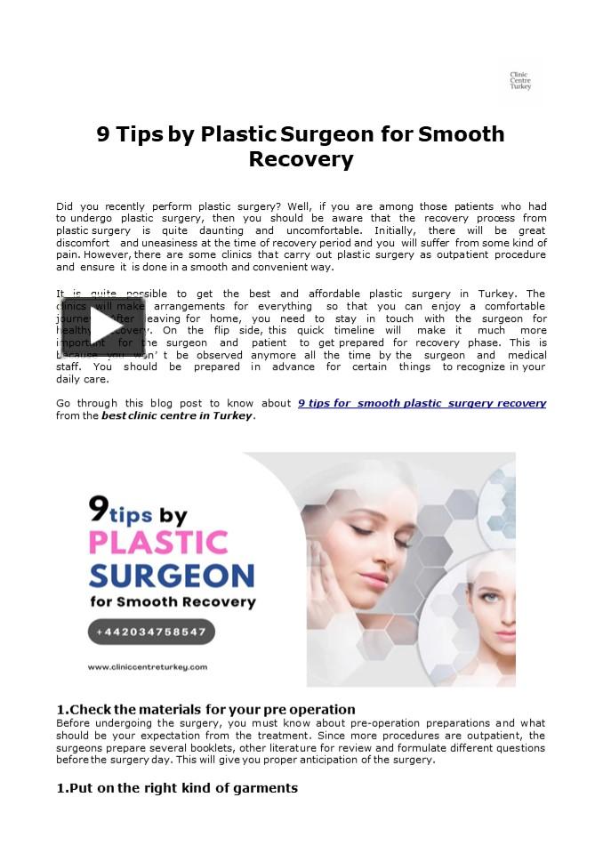 PPT – 9 Tips By Plastic Surgeon For Smooth Recovery PowerPoint ...