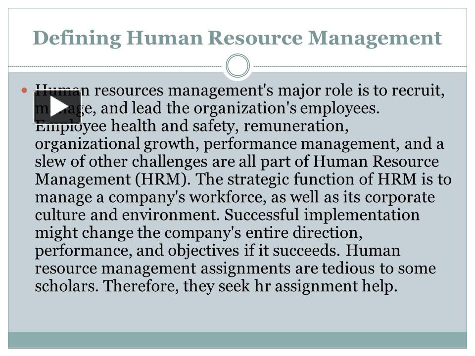 Ppt Defining Human Resource Management Powerpoint Presentation Free To Download Id 9543cd 7107