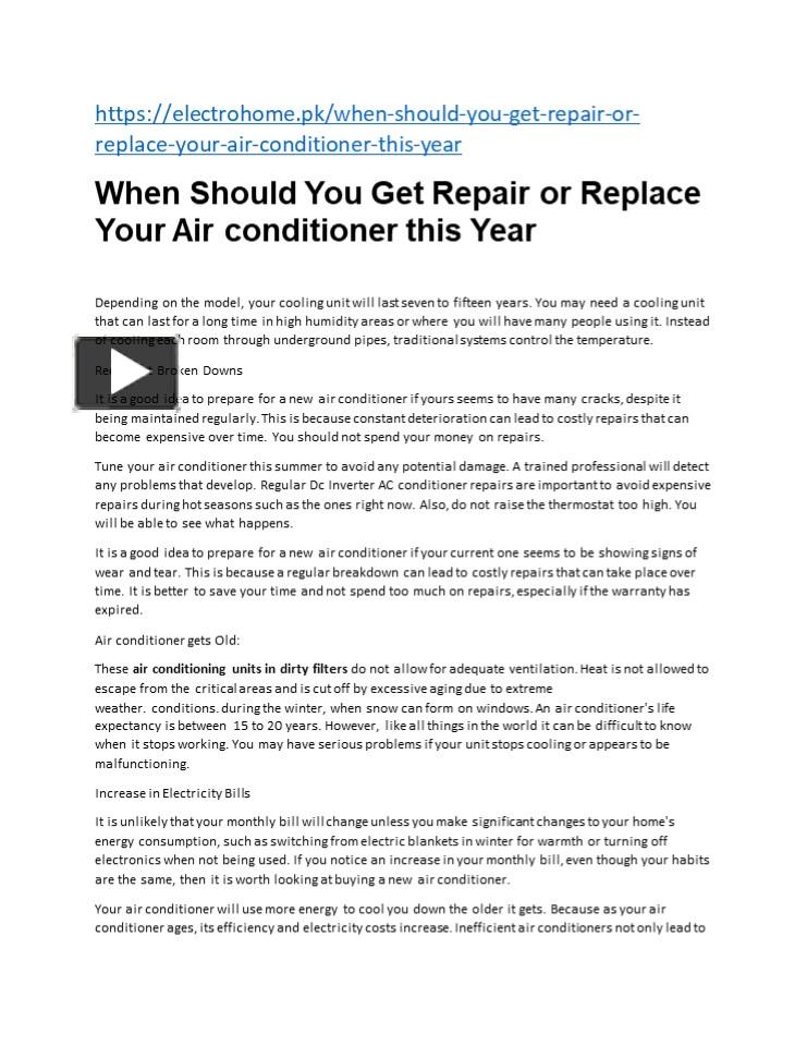 Ppt When Should You Get Repair Or Replace Your Air Conditioner This Year Powerpoint 0497