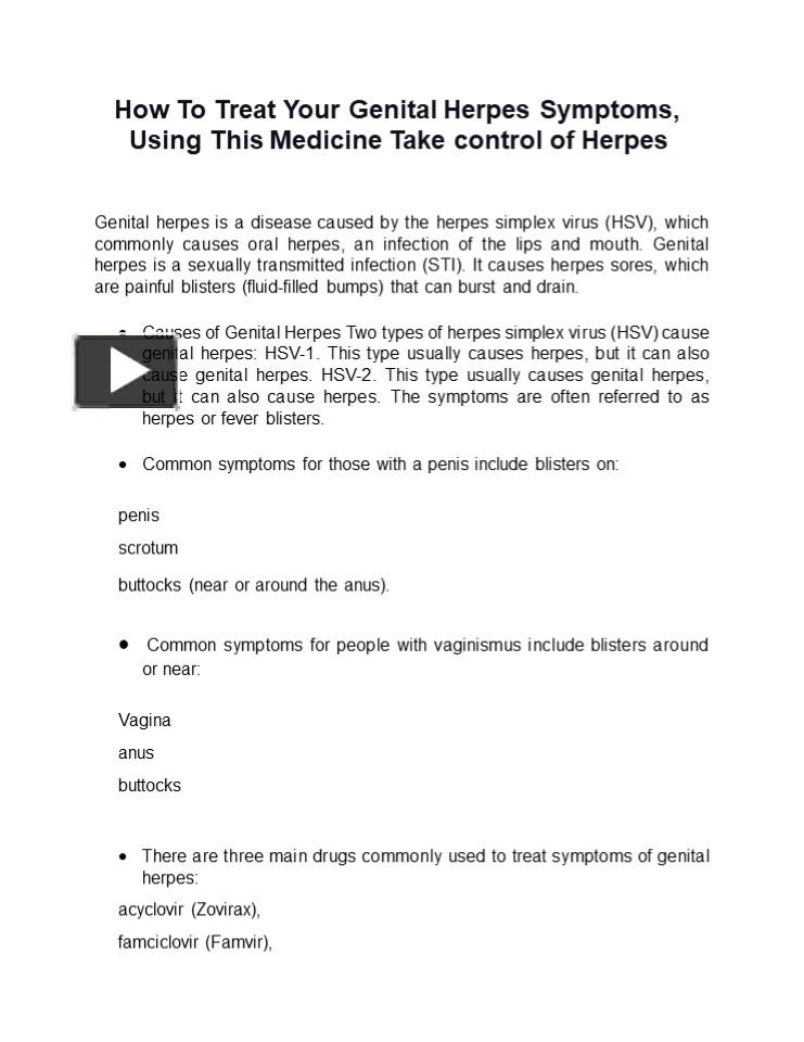 Ppt Dont Suffer From Recurrent Genital Herpes Again Use Valtrex And