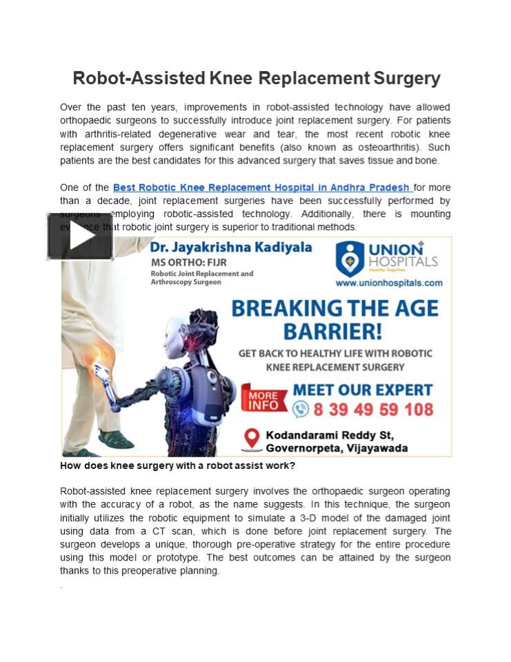 PPT – Robot-Assisted Knee Replacement Surgery PowerPoint Presentation ...