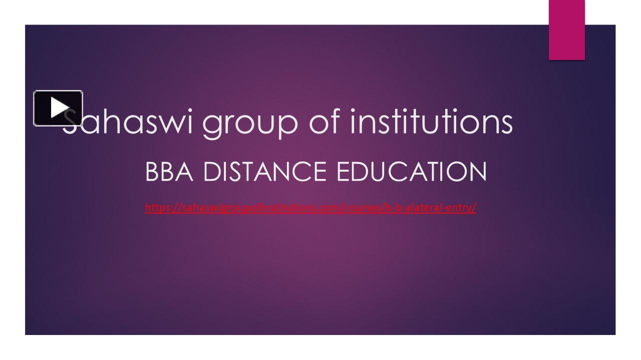 PPT – BBA Distance Education PowerPoint Presentation | Free To Download ...