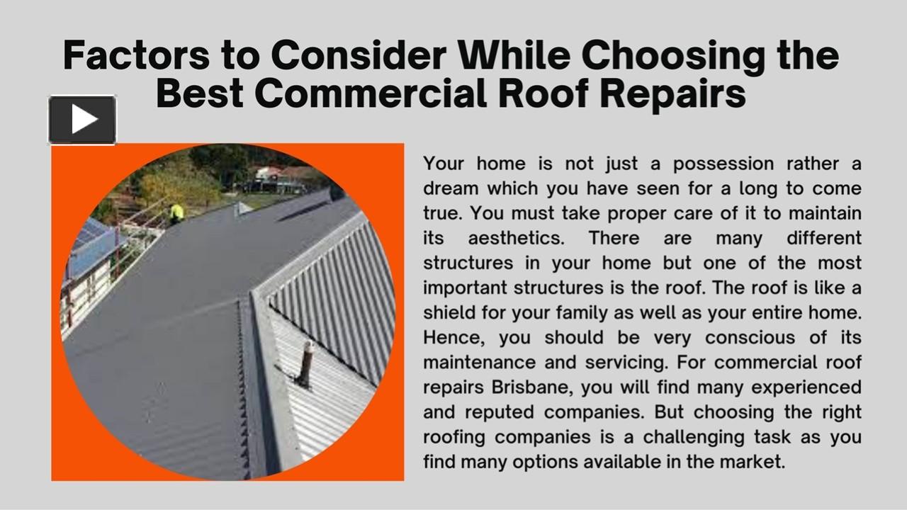 Ppt Factors To Consider While Choosing The Best Commercial Roof