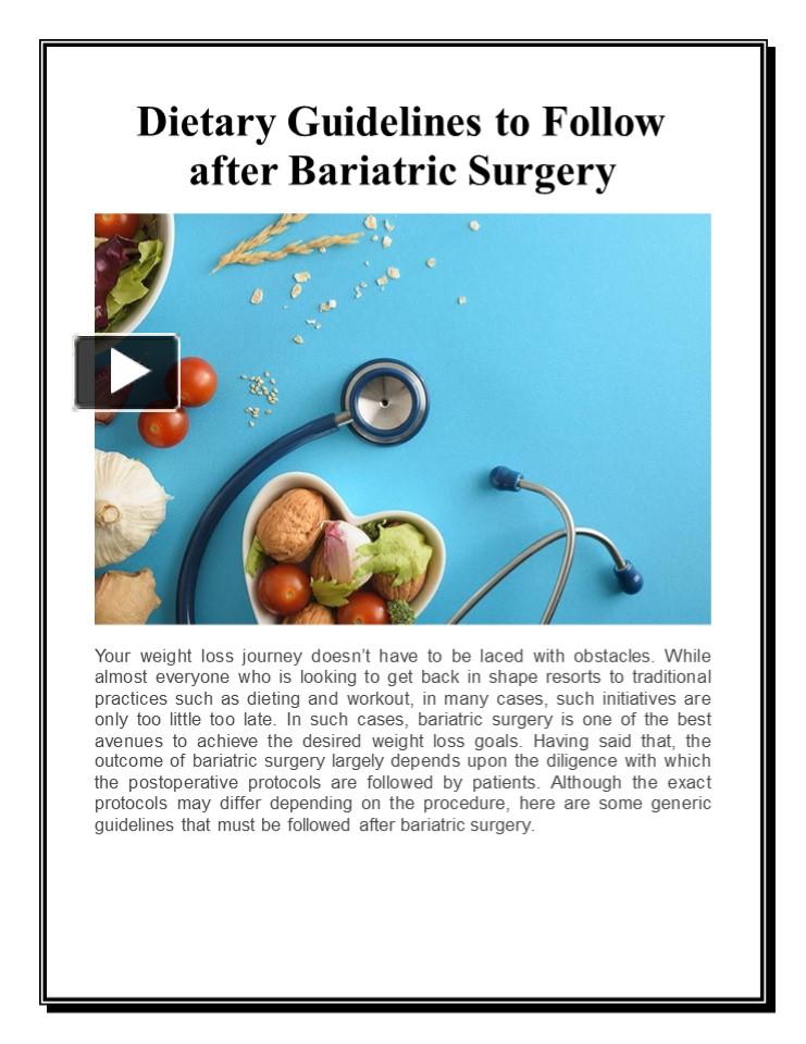 Ppt Dietary Guidelines To Follow After Bariatric Surgery Powerpoint Presentation Free To 7718