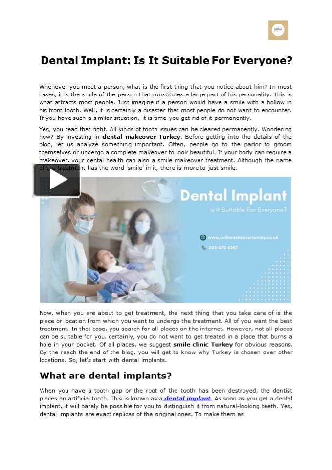 PPT Dental Implant Is It Suitable For Everyone PowerPoint Presentation Free To Download