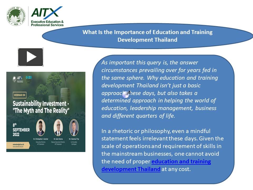 PPT – What Is The Importance Of Education And Training Development ...