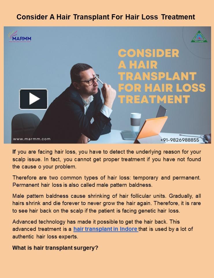 Ppt Consider A Hair Transplant For Hair Loss Treatment Powerpoint