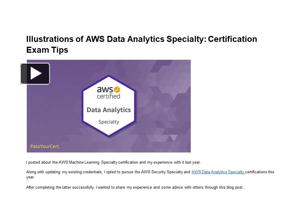 Ppt Illustrations Of Aws Data Analytics Specialty Certification Exam