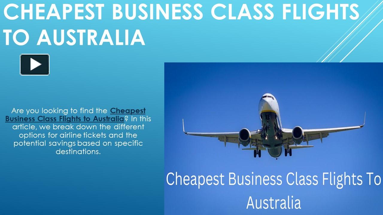 Cheapest business class to australia