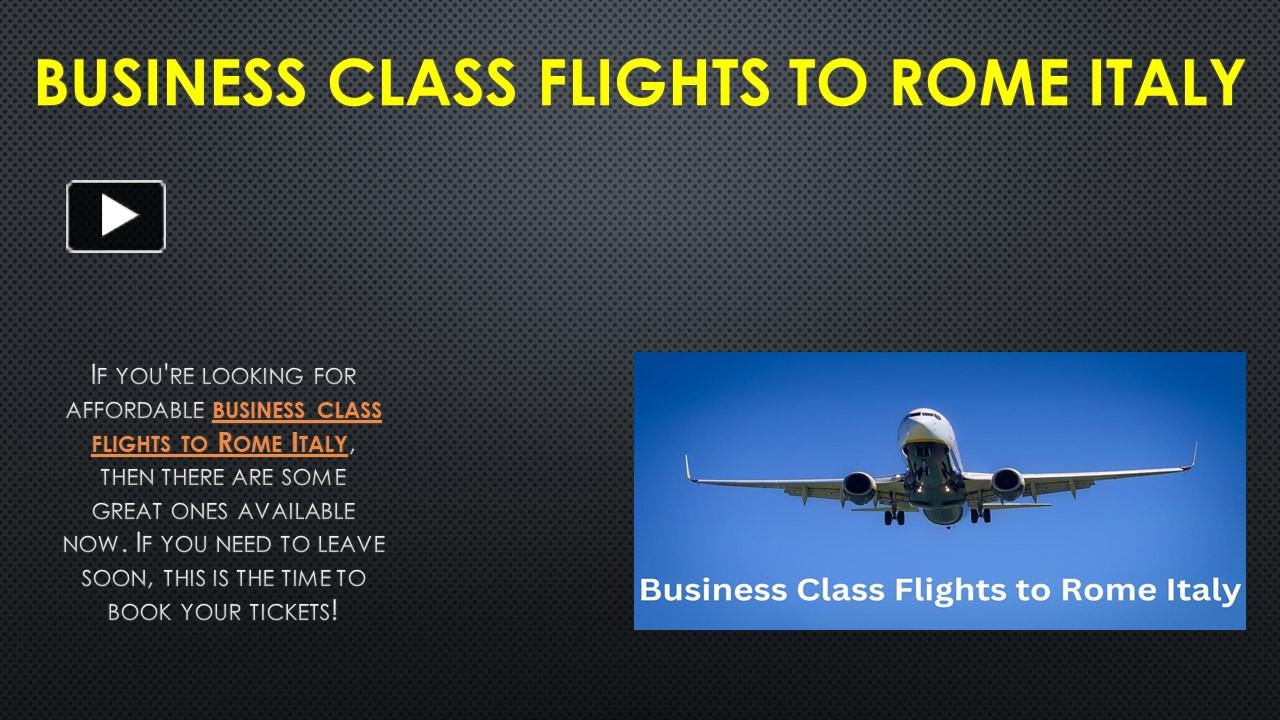 PPT Business Class Flights to Rome Italy PowerPoint presentation