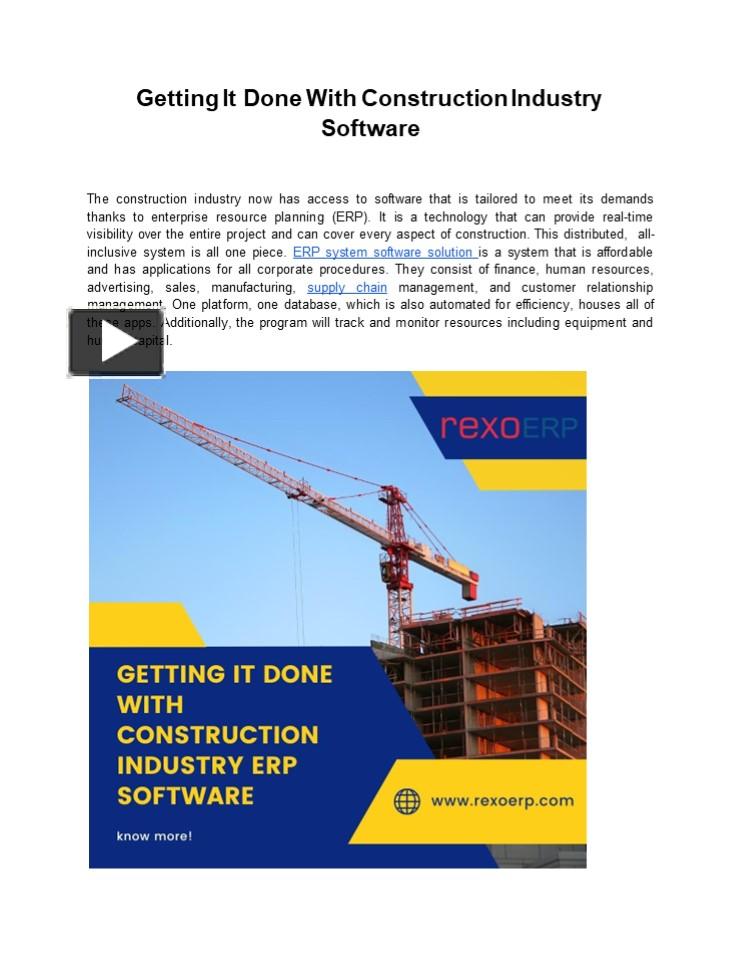 PPT – Getting It Done With Construction Industry Software PowerPoint ...