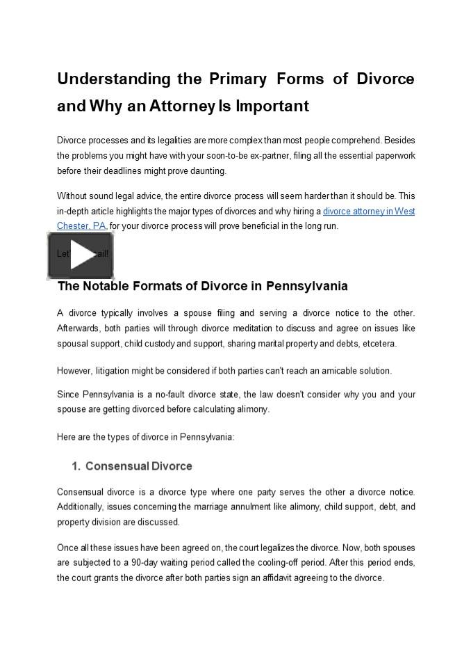 Ppt Understanding The Primary Forms Of Divorce And Why An Attorney Is Important Powerpoint 8635