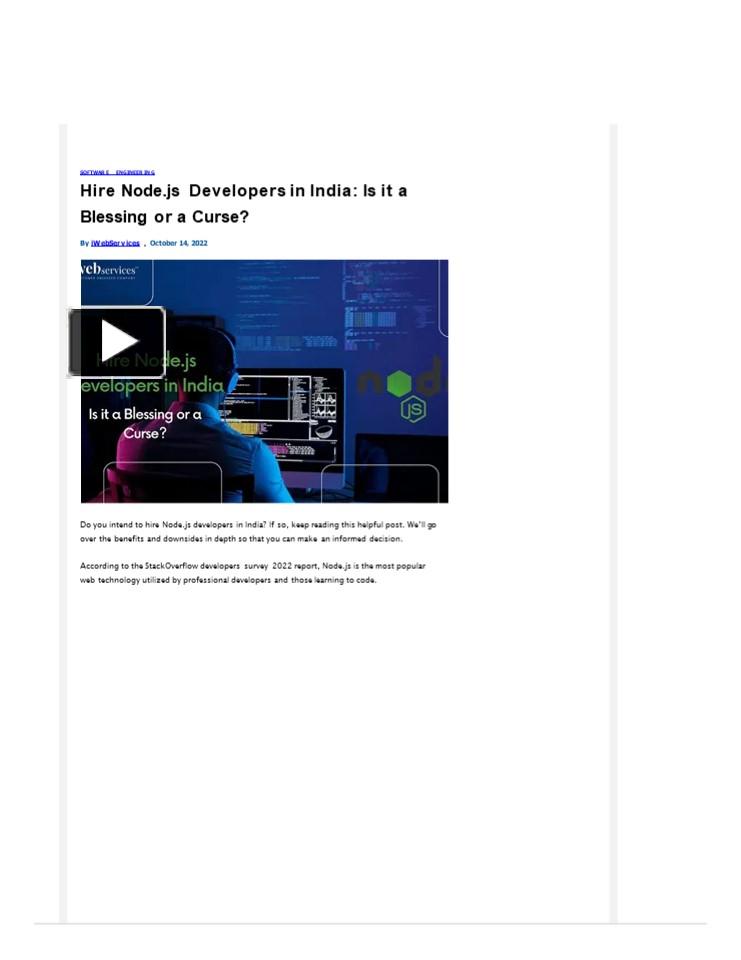 Ppt Hire Node Js Developers In India Is It A Blessing Or A Curse