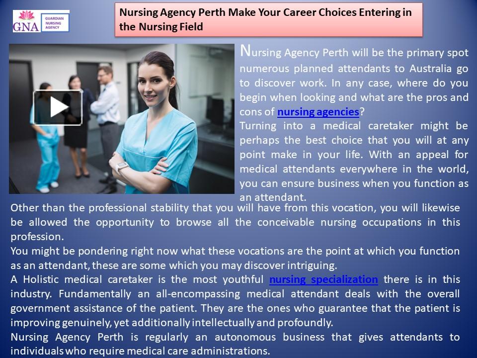 Nursing Agency Perth Western Australia